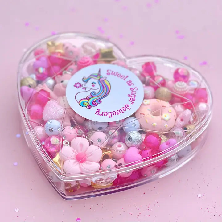 Jewellery Making Kit Pink Heart Shape