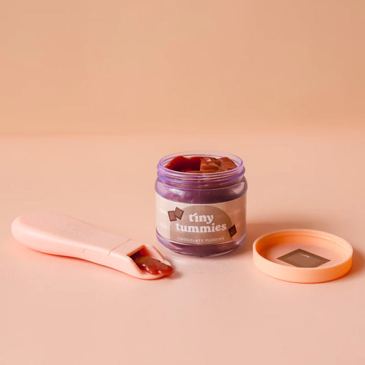 Tiny Harlow - Tiny Tummies Chocolate Pudding Food Jar and Spoon Set