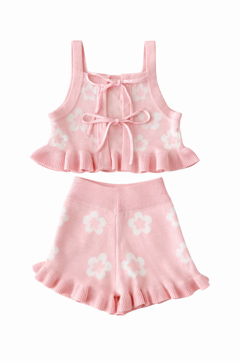 Posy knit set- blush pink