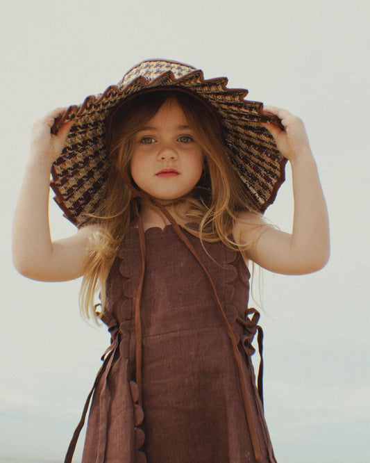 The Freya Linen Dress Brown