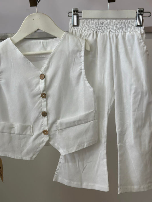 White Vest & Pant Set