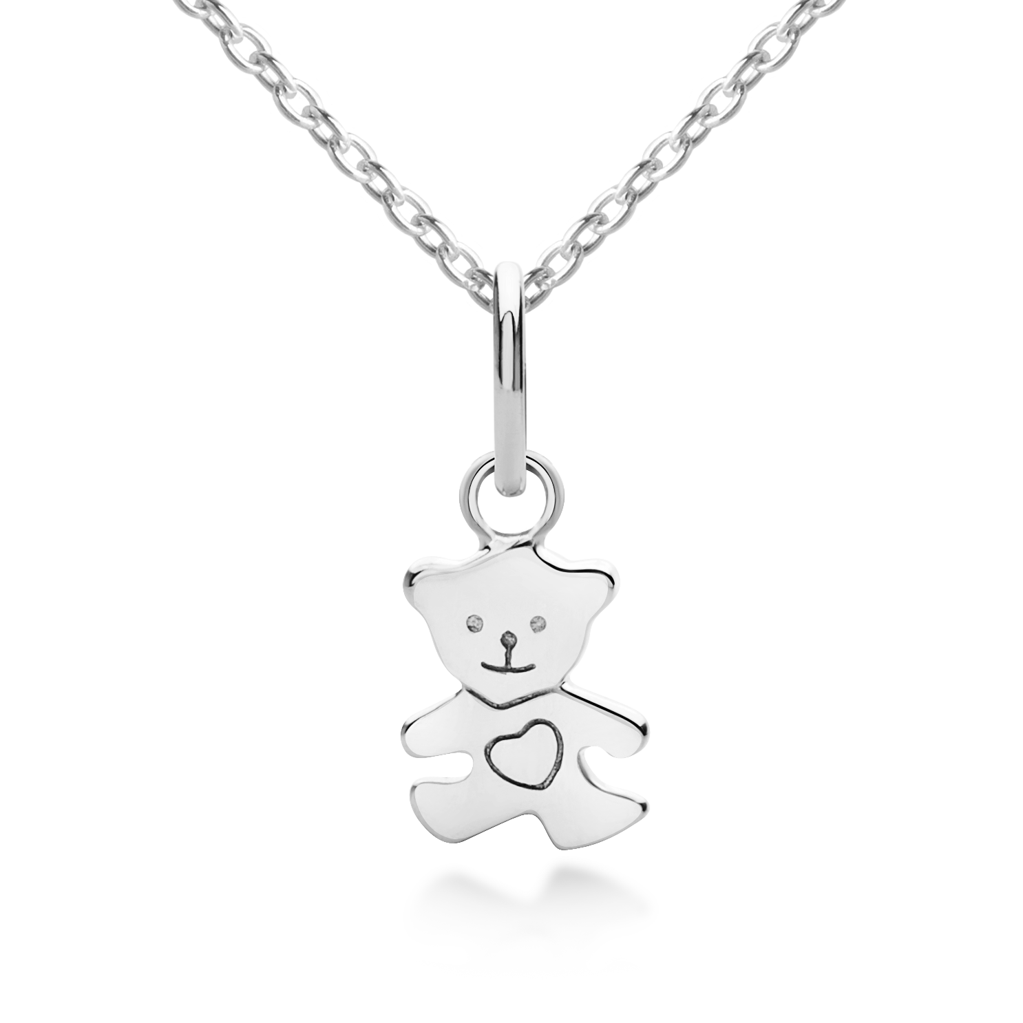 My Little Silver Teddy Bear Pendant & Necklace - Sterling Silver ...