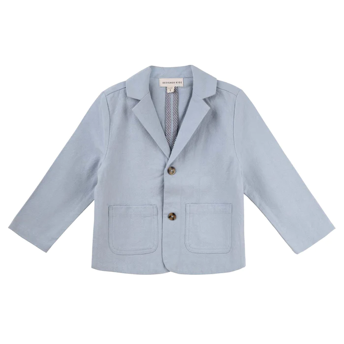 Designer Kidz - Oscar Linen Suit Jacket - Ice Blue | Everythings Rosie